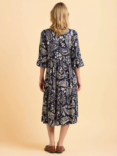 Brakeburn Blizzard 3/4 Sleeve Midi Dress