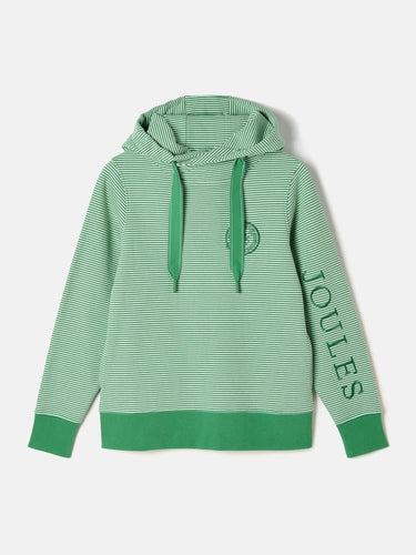 Joules Rushton Cowl Neck Hoodies in Green Stripe