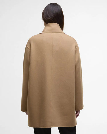 Barbour Clementine Wool Scarf Coat in Camel