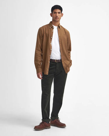 Barbour Men's Stretch Cord Tailored Trousers in Forest Green
