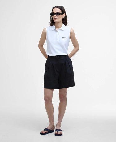 Barbour Bowford Sleeveless Polo Shirt in Classic White