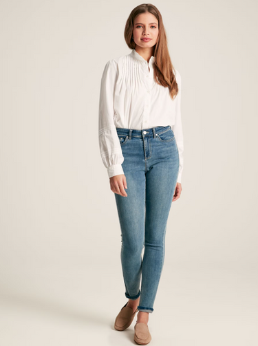 Joules Arabella Chalk Pleated Blouse