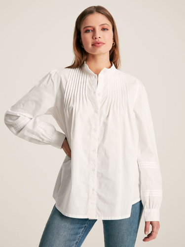 Joules Arabella Chalk Pleated Blouse