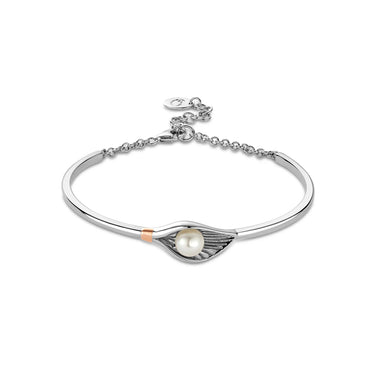 Clogau Beachcomber Shell Silver and Pearl Banglet 3SLYV0793