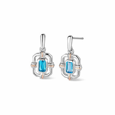 Clogau Enchanted Gateways Silver and Blue Topaz Earrings 3SEGW0731