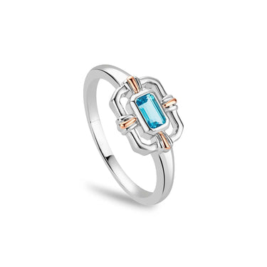 Clogau Enchanted Gateways Silver and Blue Topaz Ring 3SEGW0729