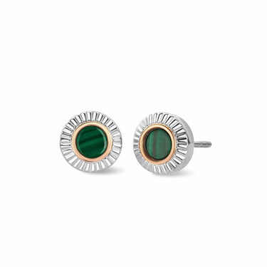 Clogau Refelections of Padarn Silver and Malachite Stud Earrings 3SMCH0754