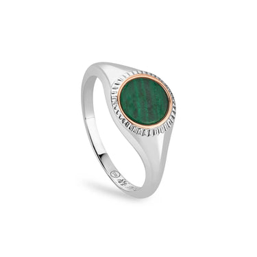 Clogau Reflections of Padarn Silver and Malachite Ring 3SMCH0753