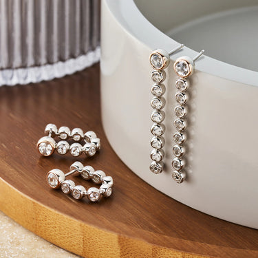 Clogau® Celebration Sterling Silver Drop-Hoop Earrings with Topaz - 3SCLC0799