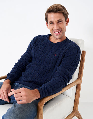 Crew Clothing Oarsman Cable Knit Crew Neck Jumper