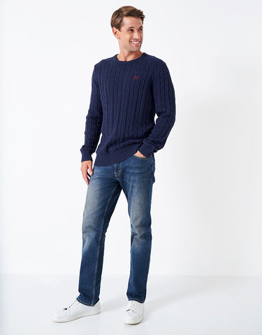 Crew Clothing Oarsman Cable Knit Crew Neck Jumper