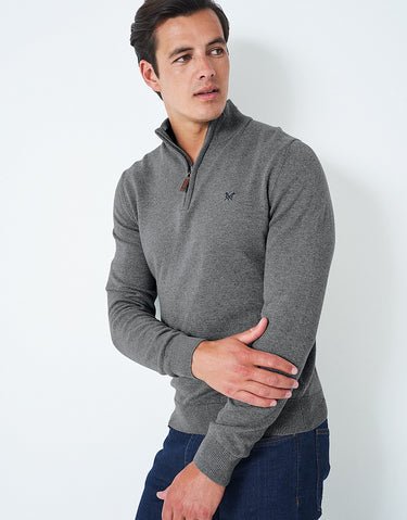 Crew Clothing Organic Cotton Half Zip Knit Jumper