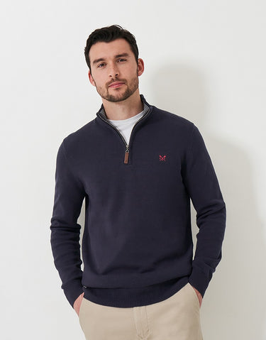 Crew Clothing Organic Cotton Half Zip Knit Jumper