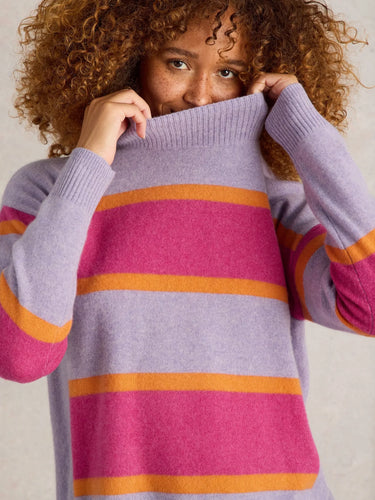 White Stuff Holly Stripe Cashmere Jumper