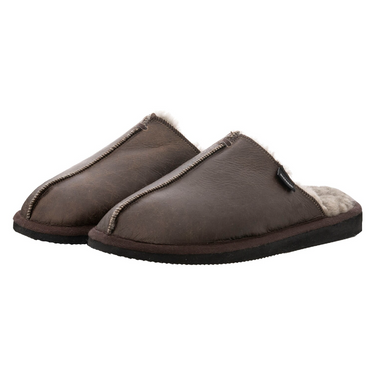 Shepherd Hugo Sheepskin Slippers in Oiled Antique