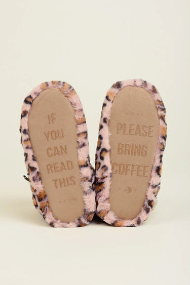 Brakeburn Leopard Bring Me Coffee Slipper Boots