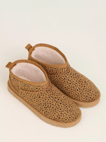 Brakeburn Leopard Spot Faux Suede Slippers