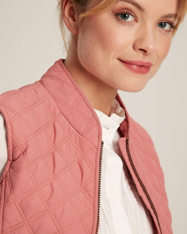 Joules Minx Quilted Gilet Bridal Rose