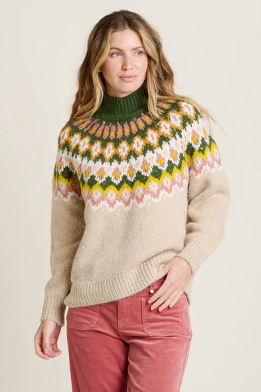 Brakeburn Oat Chunky Knitted Fairisle Jumper