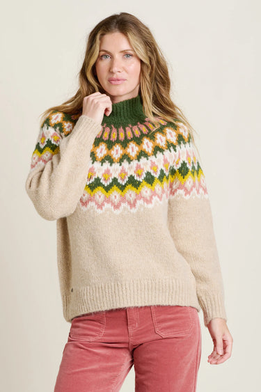 Brakeburn Oat Chunky Knitted Fairisle Jumper