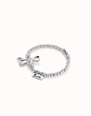 UNOde50 Elastic Bracelet with Sterling Silver Dragonfly PUL2476MTL