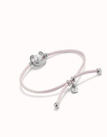 Sterling silver-plated lilac thread bracelet with shell pearl PUL2505LILMTL0