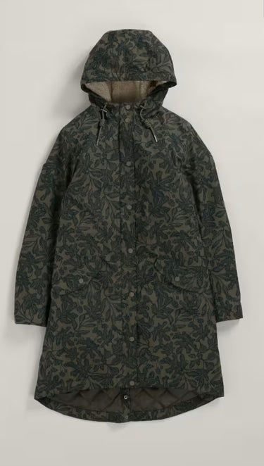 Seasalt Plant Hunter Waterproof Parka Coat 'Fig Tree Lino'