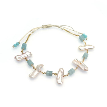 Annabella Moore 'Pearls & Gemstone' Handcrafted Bracelet