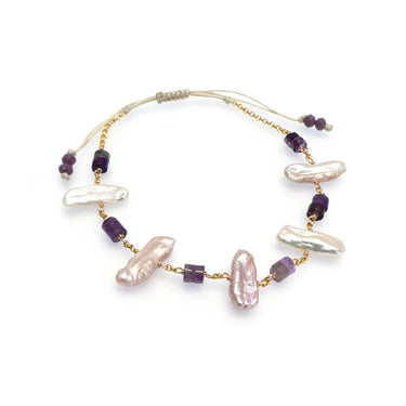 Annabella Moore 'Pearls & Gemstone' Handcrafted Bracelet