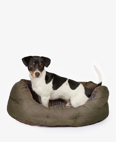 Barbour Quilted Dog Bed in Olive in Small 24''