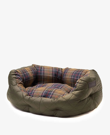 Barbour Quilted Dog Bed in Olive in Small 24''