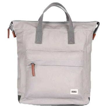 A weather-resistant Roka Bantry B Small Sustainable Nylon Bag with brown handles from Roka London Bags.