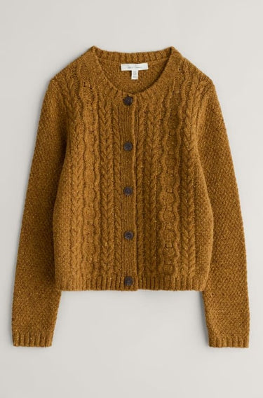 Seasalt Tressa Merino Blend Cable Knit Cardigan - Marshland