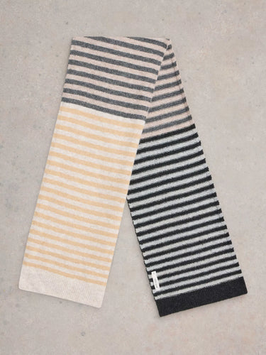 White Stuff Stripe Knitted Scarf