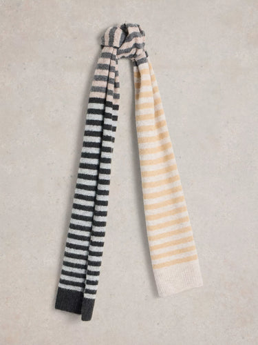 White Stuff Stripe Knitted Scarf