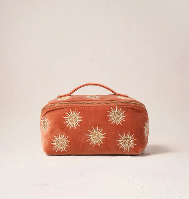 Sun Goddess Rust Velvet Open Flat Makeup Bag