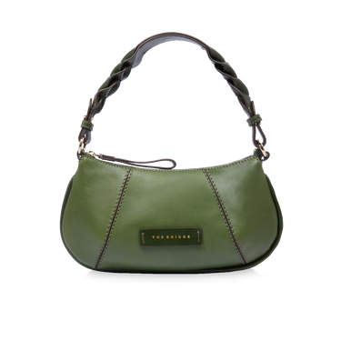 The Bridge Leather Shoulder Bag in Green 0449427J