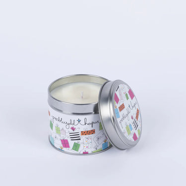 Belly Button Welsh Tin Candle wrapped with Penblwydd Hapus