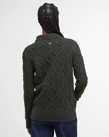 Barbour Burne Roll Neck Knitted Jumper in Olive