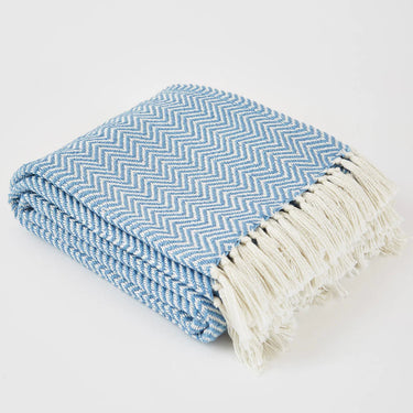 Weaver Green Herringbone Blanket in Cobalt Blue 250 x 130