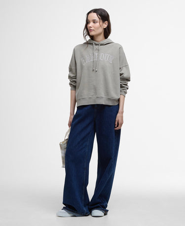 Barbour Katie Logo Hoodie in Washed Khaki