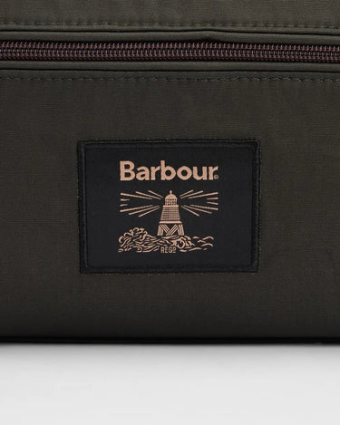 Barbour Waxed Washbag in Olive