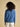 Joules Blue Jonty Fox Embroidered Cotton‑Rich Crew Neck Jumper