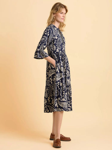 Brakeburn Blizzard 3/4 Sleeve Midi Dress
