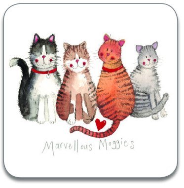 Alex Clark Marvellous Moggies Cat Coaster