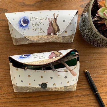 Alex Clark Moon and Back Rabbits Glasses Case