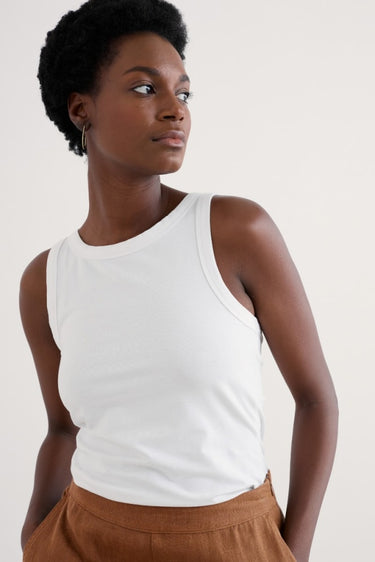 Seasalt Wild Plain Racerback Vest in Salt