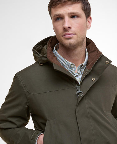 Barbour Men's Brockstone Waterproof Jacket in Dark Olive