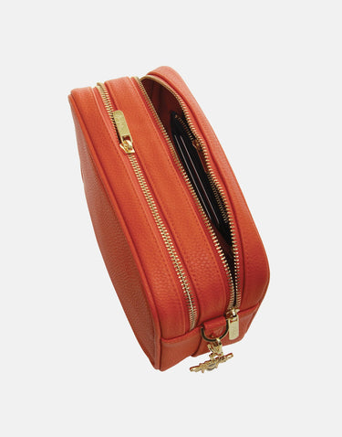 ALICE WHEELER SOHO DOUBLE ZIPPED ORANGE BAG