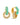 Xuxa Turquoise Star & Full Pave CZ Hoop Earrings